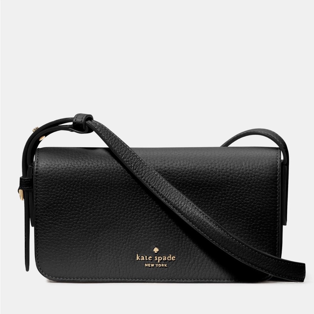 kate spade Juliette Pebbled Leather Crossbody, Black NWT